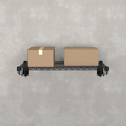 18" x 36" Black Epoxy Wire Wall Mount Shelf (Black / 18" x 36")