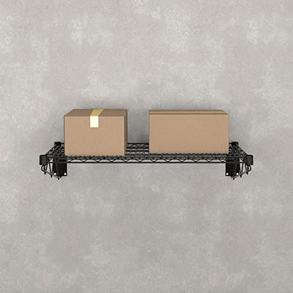 18" x 36" Black Epoxy Wire Wall Mount Shelf (Black / 18" x 36")