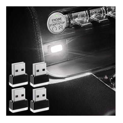 4 PCS USB LED Car Interior Atmosphere Lamp (White)