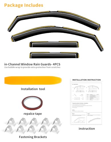 Window Visors Rain Guards for Jeep Grand Cherokee (Fit for 2011-2021 Jeep Grand Cherokee)