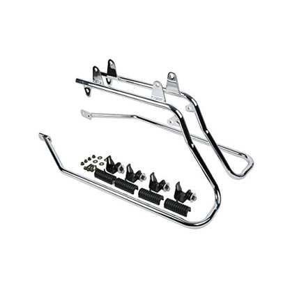 Motorcycle Saddlebags with Chrome Conversion Brackets Fit For Harley Softail Deluxe Heritage Softail 1984 (Matte Black)