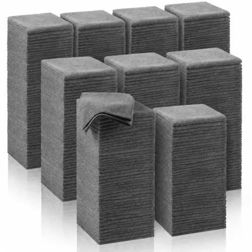 300 Pcs Microfiber Cleaning Cloth 16x16 Inch Microfiber Towels for Car Ultra Absorbent Cleaning Rags Reusable Lint Free Streak Free Detailing Towel for Car Washing Drying Dusting (Gray)