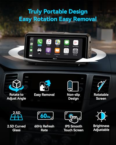 Portable Apple Carplay Screen for Car (Black)