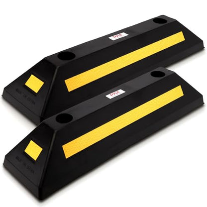 2 Pack Heavy Duty Rubber Wheel Stops for Garage Parking (2 Pack)