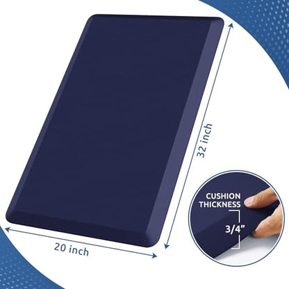 0.8" Thick Kitchen Mat Cushioned Anti Fatigue Rug Comfort Floor Mats (Blue / 32"L x 20"W x 0.8"Th)