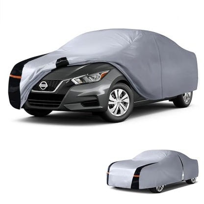 Multi Layer Car Cover Custom Fit for Nissan Versa (W.Custom Fit Nissan Versa / White Car Cover)