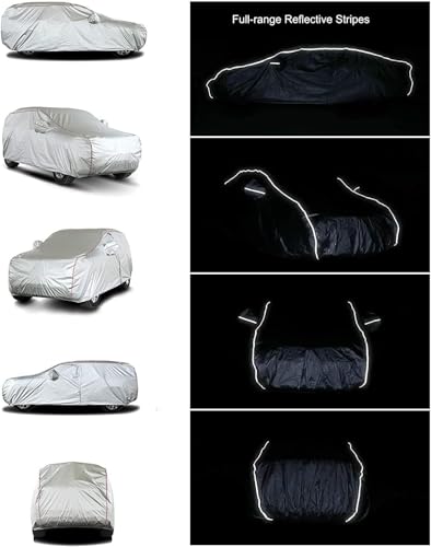 Hard Shell Waterproof Car Cover (Silver-Red / YXXL：for SUV(Lenght 206"-215"))