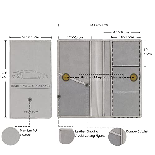 Car Registration & Insurance Card Holder (Grey)