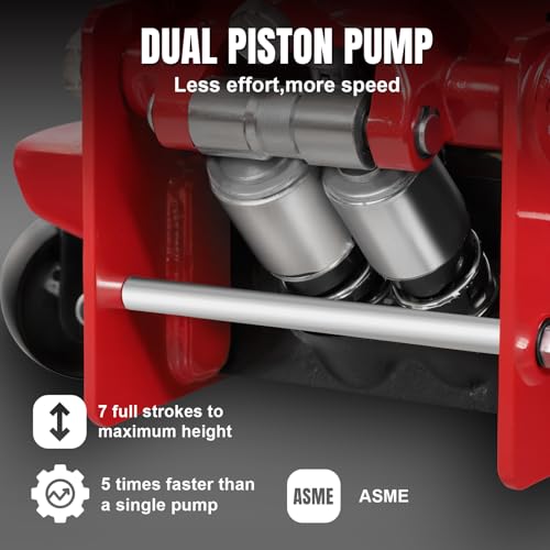 3 Ton Low Profile Hydraulic Floor Jack (Red / Dual Pump / 3 Ton)