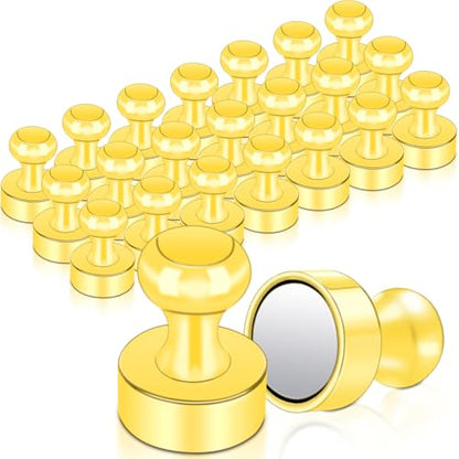 22 Pack Fridge Magnets Strong Magnets for Whiteboard (Gold_22p)