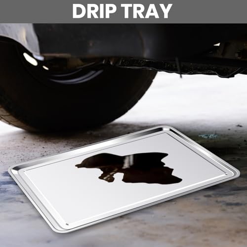 2 Pcs Under Car Oil Pans for Changing Oil (23.5 x 15.6 Inch)