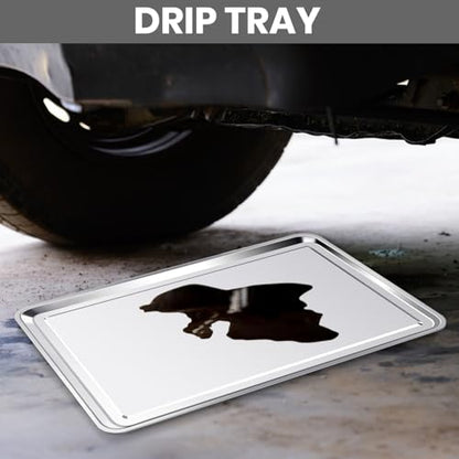 2 Pcs Under Car Oil Pans for Changing Oil (23.5 x 15.6 Inch)