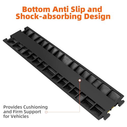 3 Pack 2 Channel Cable Protector Ramp Traffic Wire and Hose Ramp Cord Cover Heavy Duty Channels 18 (2 Channel 3 Pack)