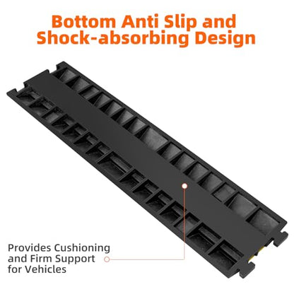 3 Pack 2 Channel Cable Protector Ramp Traffic Wire and Hose Ramp Cord Cover Heavy Duty Channels 18 (2 Channel 3 Pack)