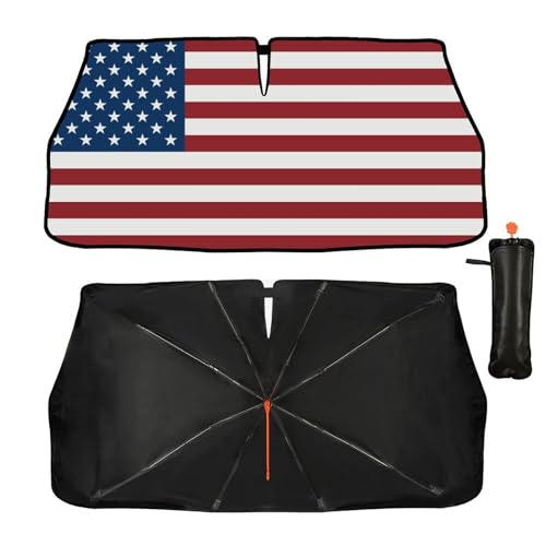 American Flag Car Windshield Sun Shade Umbrella Automotive Windshield Sunshade Foldable Front Car Accessories Interior Decor to Keep Vehicle Cool for Most Vehicles 57'' X 30'' (57'' X 30'' / style-AB3)