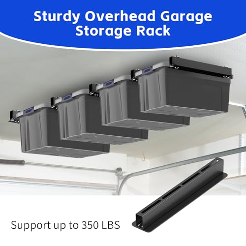 5 Pack Overhead Storage Bin Rack Heavy Duty Rack Ceiling Garage Storage (4 Bins)