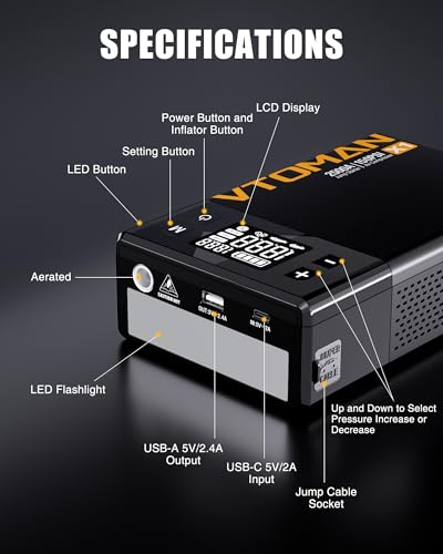 X1 Jump Starter with Air Compressor for Up to 8.5L Gas (Black)