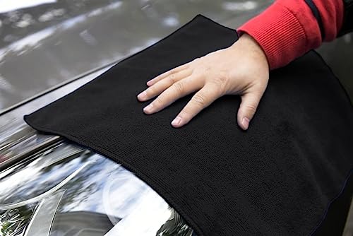 Microfiber Cleaning Cloths (Pack of 48 - 16x16 Inches / Black)