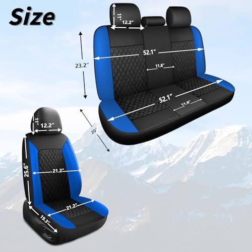 Faux Leather Front Car Seat Covers (N1 Black Blue / Front Seat)