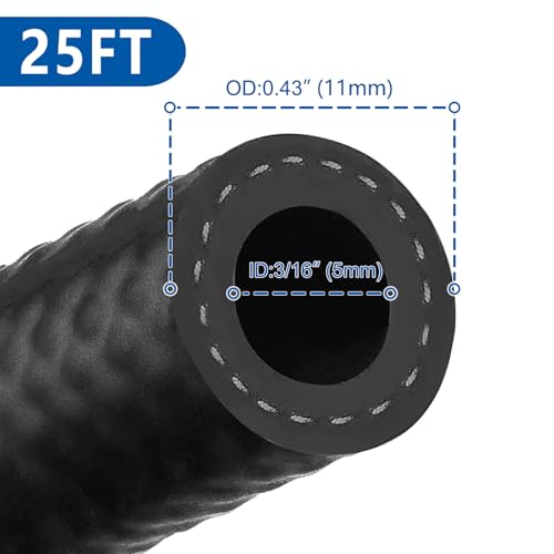 Rubber Fuel Hose Line Push Lock 3 (3/16" ID 25ft)