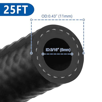 Rubber Fuel Hose Line Push Lock 3 (3/16" ID 25ft)