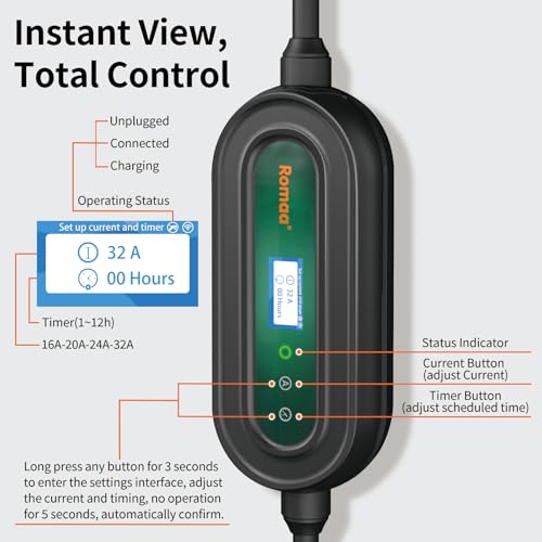 Level 2 EV Charger 32 Amp Portable J1772 NEMA 14 (32)