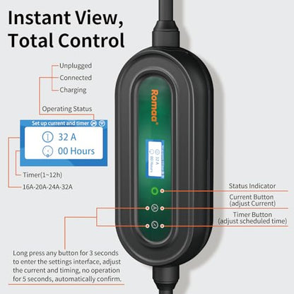 Level 2 EV Charger 32 Amp Portable J1772 NEMA 14 (32)