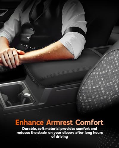 for 2024 2025 2026 Toyota Tacoma Center Console Cover Armrest Box Cover for Tacoma (Toyota Tacoma-Thin black)
