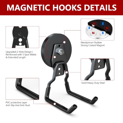 Heavy Duty Magnetic Hooks (2.6"x2-ZSU / Black)