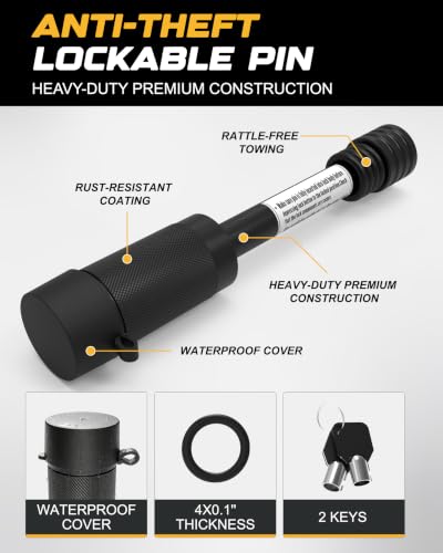 Locking Hitch Pin (2 inch & 2.5 inch / Black)