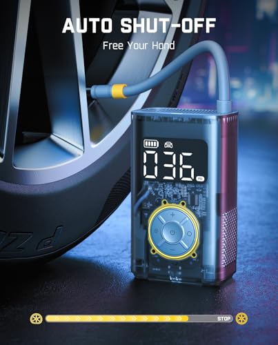 X9 Pro Portable 1Min Fast Tire Inflator for Compact Car (Mechanical Gray)
