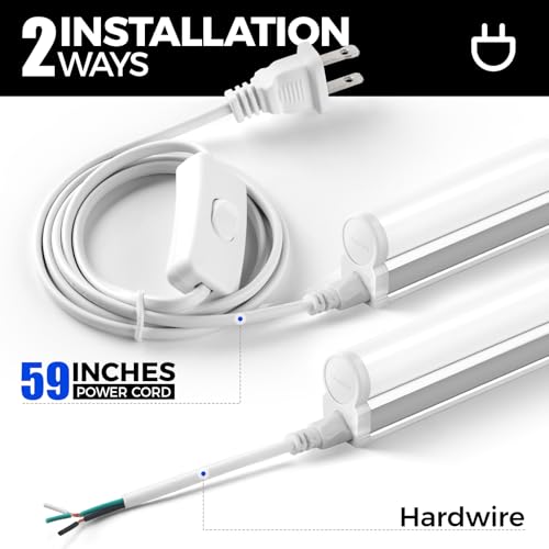 LED T5 Integrated Single Fixture 1FT (6500k Super Bright White / 1 Foot)