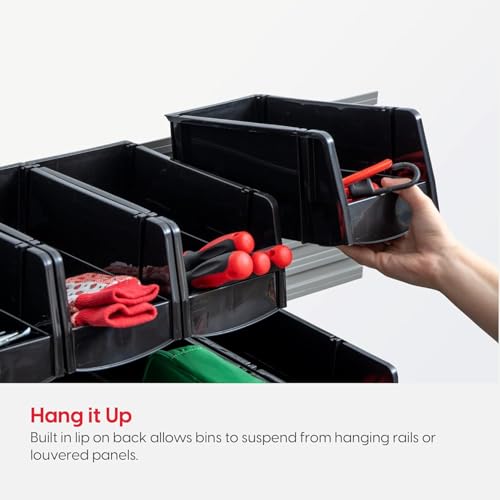 8-Pack, Medium Stackable Storage Bins, Black (Medium - 8 Pack / Black)