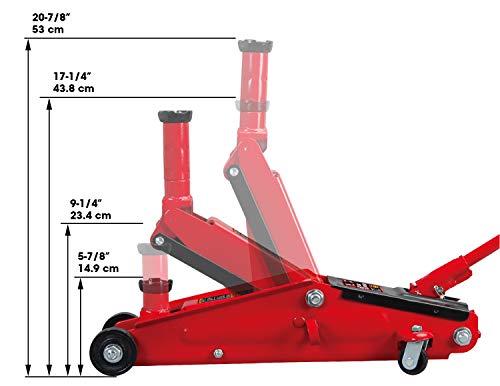 T83006 Torin Hydraulic Trolley Service (Red / Standard With Extra Saddle / 3 Ton)