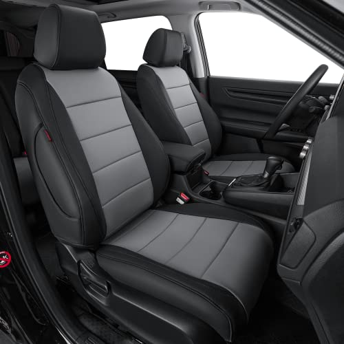 CRV Car Seat Covers Custom Fit for Honda 2012 (Leatherette(Black/Gray) / 2012-2014 CRV EX,EX-L,LX)