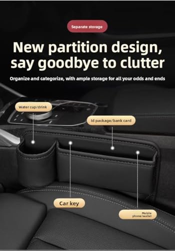 Alymarr Leather Car Seat Gap Filler (Black)