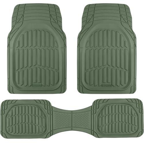 Green Rubber Car Mats Full Set (Full Set Lite (Sedan, Compact) / Green)