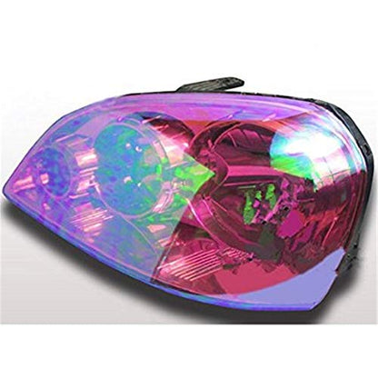 LED LIGHT 12 by 48 inches Self Adhesive Shiny Chameleon Headlights Tail Lights Fog Lights Films (Purple)