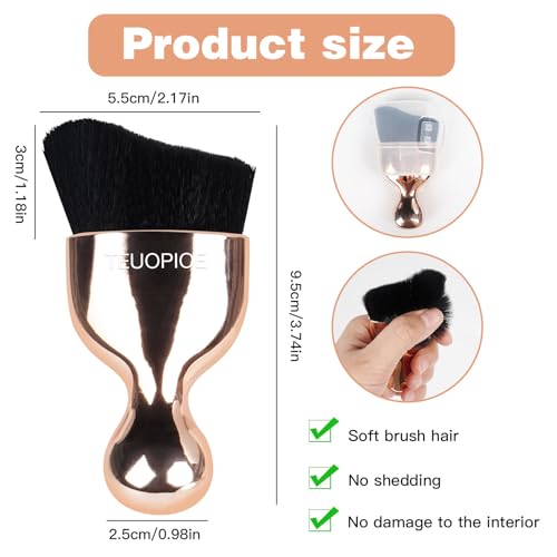 Car Detailing Brush for Interior Dusting and Air Vents (Rose Gold)