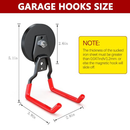Heavy Duty Magnetic Hooks (2.6"x4-ZSU / Red)