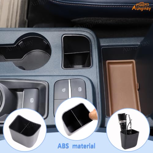 Car Cup Holder Rear Storage Box Compartment Insert for Ford Maverick 2022+ (Black-B)