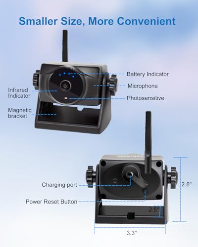 1080P Solar Magnetic Wireless Backup Camera (One Camera with Solar Panel)
