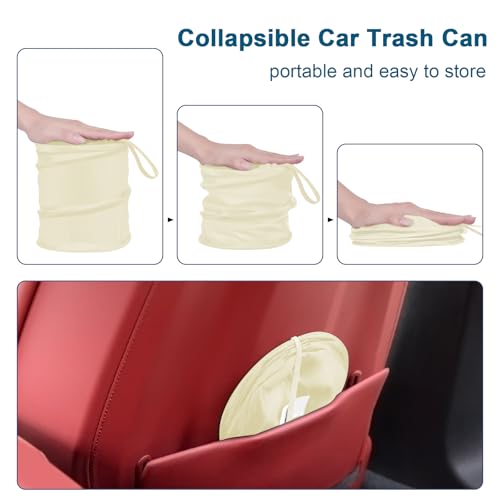 Car Trash Can (Beige / 1 Gallons-2 Packs)