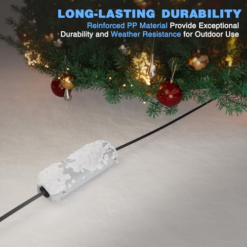 3 Pack] Flemoon Outdoor Extension Cord Safety Cover with Waterproof Seal (Light Grey / Small Box: 5.3" L x 2" W x 2" H)