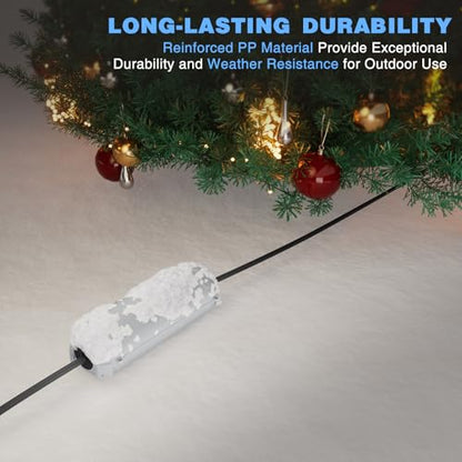 3 Pack] Flemoon Outdoor Extension Cord Safety Cover with Waterproof Seal (Light Grey / Small Box: 5.3" L x 2" W x 2" H)