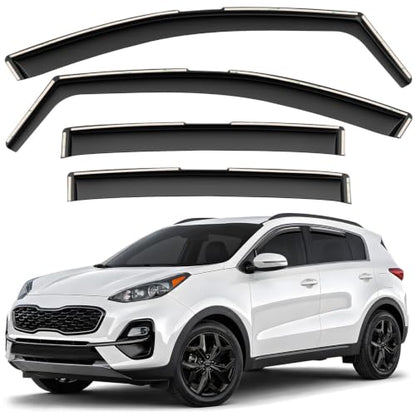 Window Deflectors Smoke Tinted in (For Sportage 17-22)