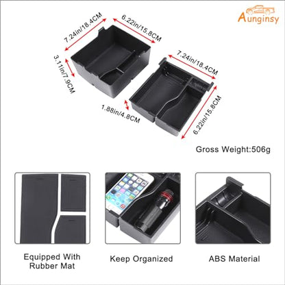 2 Layers Armrest Box Storage Box Compatible with Ford Maverick 2022 (Double Armrest Box Tray)