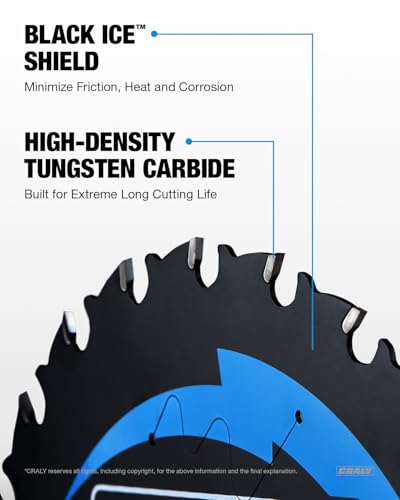 5-3/8 Inch 24T Wood Framing & 30T Metal & 50T Aluminum Cutting Circular Saw Blade, 20mm Arbor, Carbide Tipped, Thin Kerf, Black Ice™, for Wood, Aluminum, Metal, 3-Pack(C054243050-3D) (5-3/8'', 24&30&50T)
