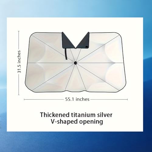 Foldable Car Windshield Sun Shade with Mirror Cutout