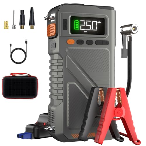 Portable Car Jump Starter with Air Compressor (Gray-7IN1)